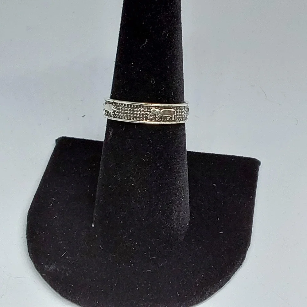 Women's Bohemian Glam Retro Elephant Zinc Band‎ Ring Size 8